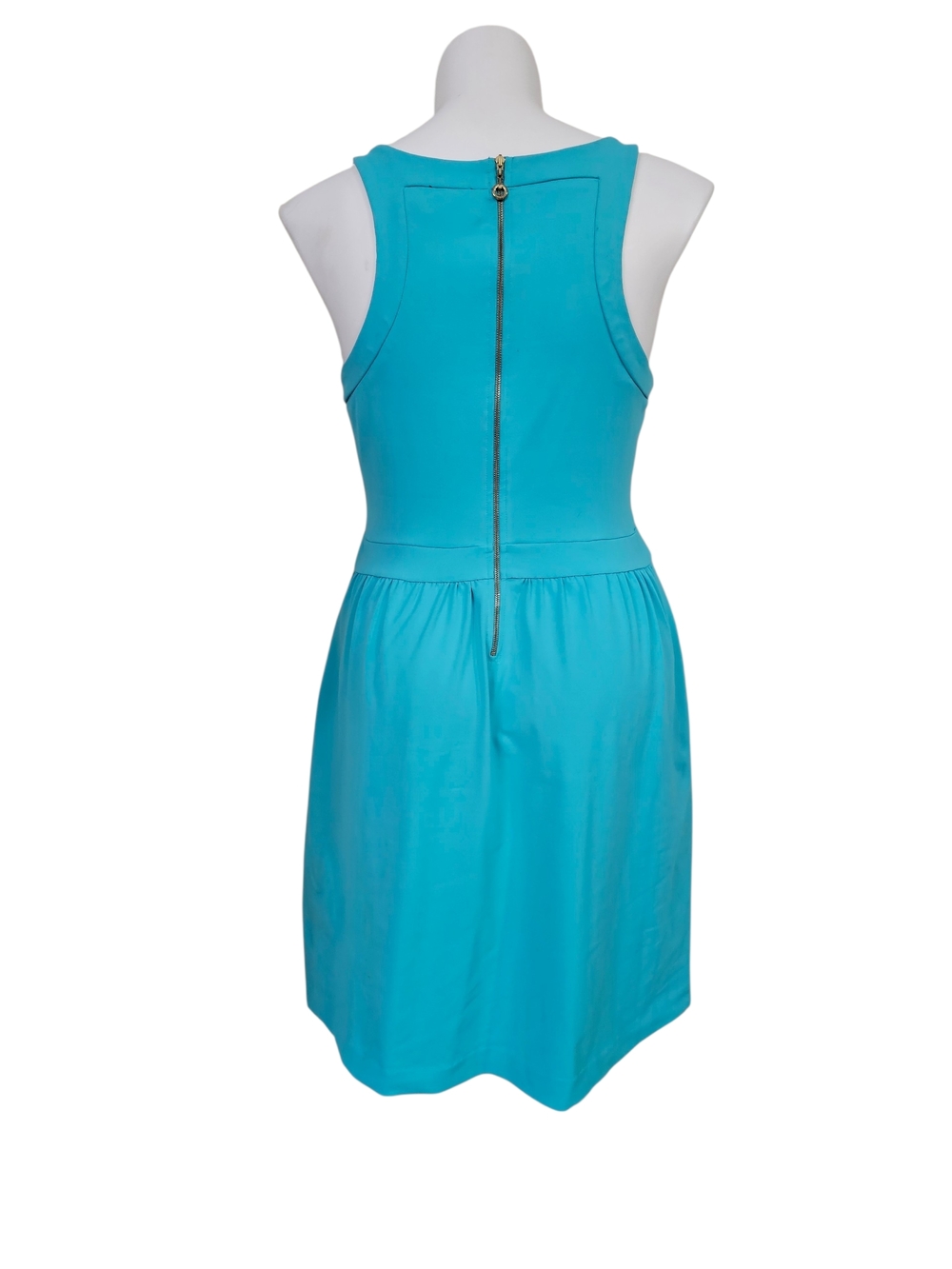 Cynthia Rowley Teal Zip-Front Top with Gold Hardware - Picture 2 of 3